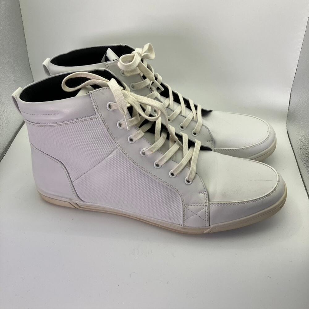 Aldo Men's 10 Pomerolo-70 High Top White Sneaker‎ Lace Up Classic